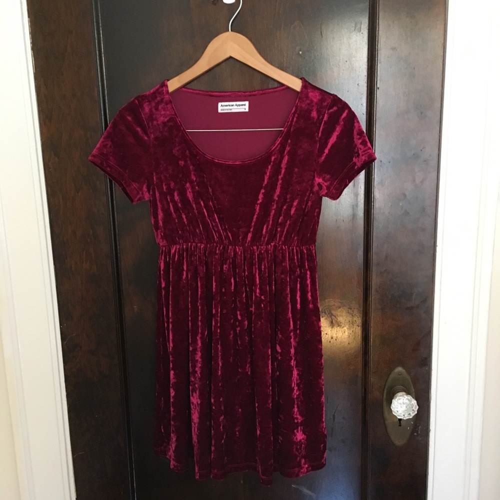 Red Velvet Babydoll Dress